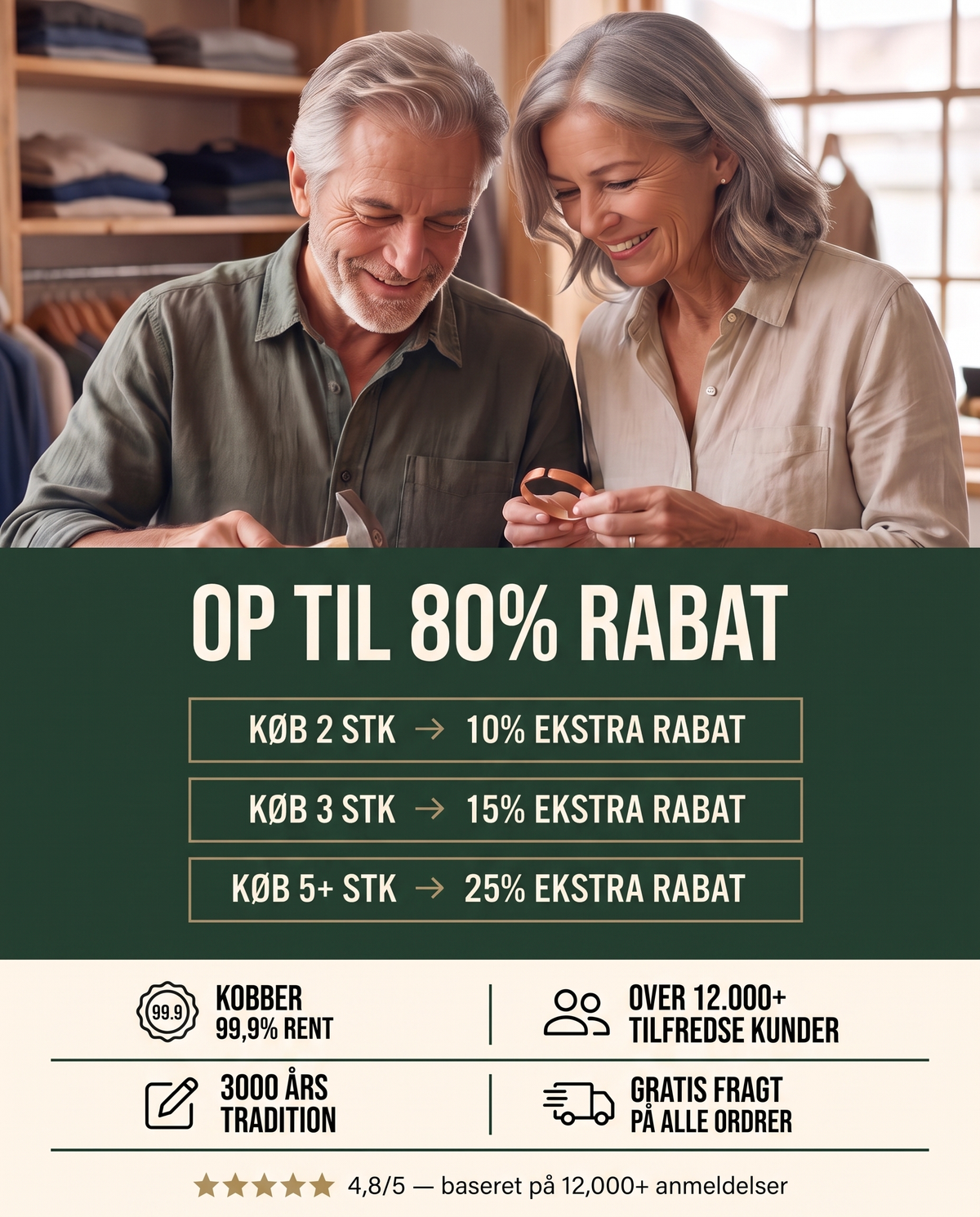 Armbånd i kobber