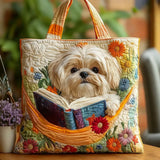 KÉZIKÉSZÍTÉSŰ TÁSKA - SHIH TZU ÉS KÖNYVEK
