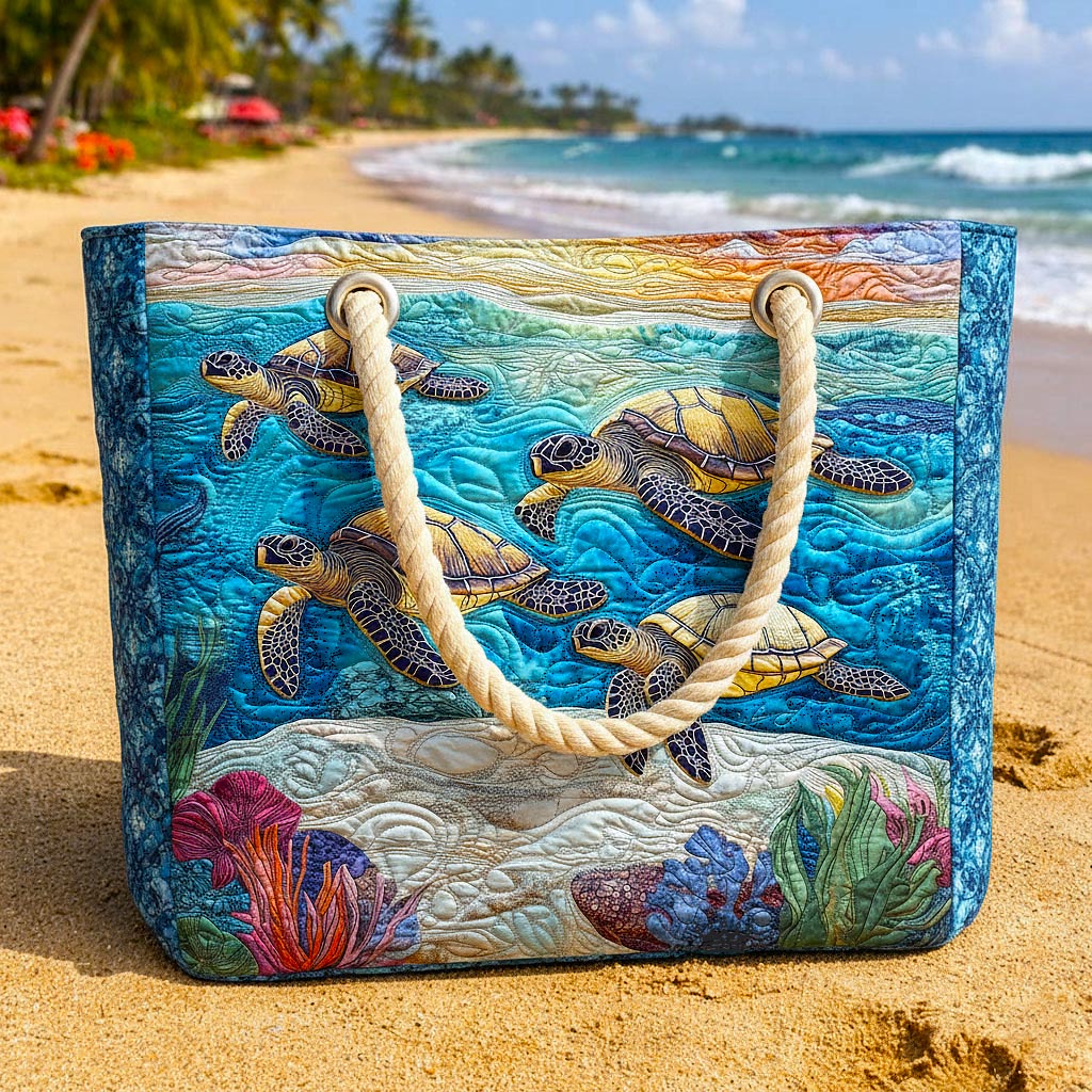 Kézzel készített strandtáska | Tengeri teknős