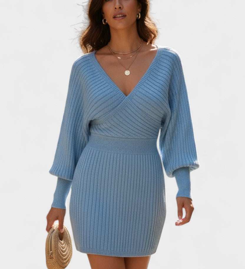 Klara™ | Elegáns átlapolt ruha V-nyakkivágással