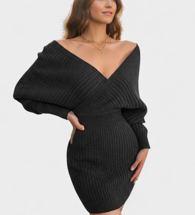 Klara™ | Elegáns átlapolt ruha V-nyakkivágással