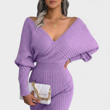Klara™ | Elegáns átlapolt ruha V-nyakkivágással